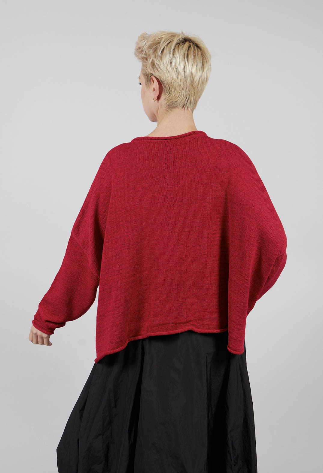 Round Neck Cardigan in Rose with Lotusflock - 3727107