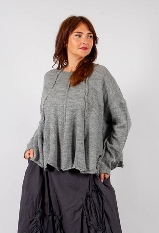 Flared Hem Jumper in Dark Grey - 3890702
