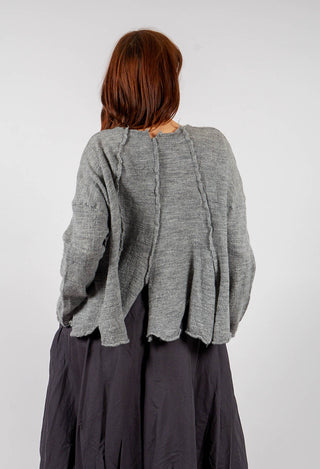 Flared Hem Jumper in Dark Grey - 3890702