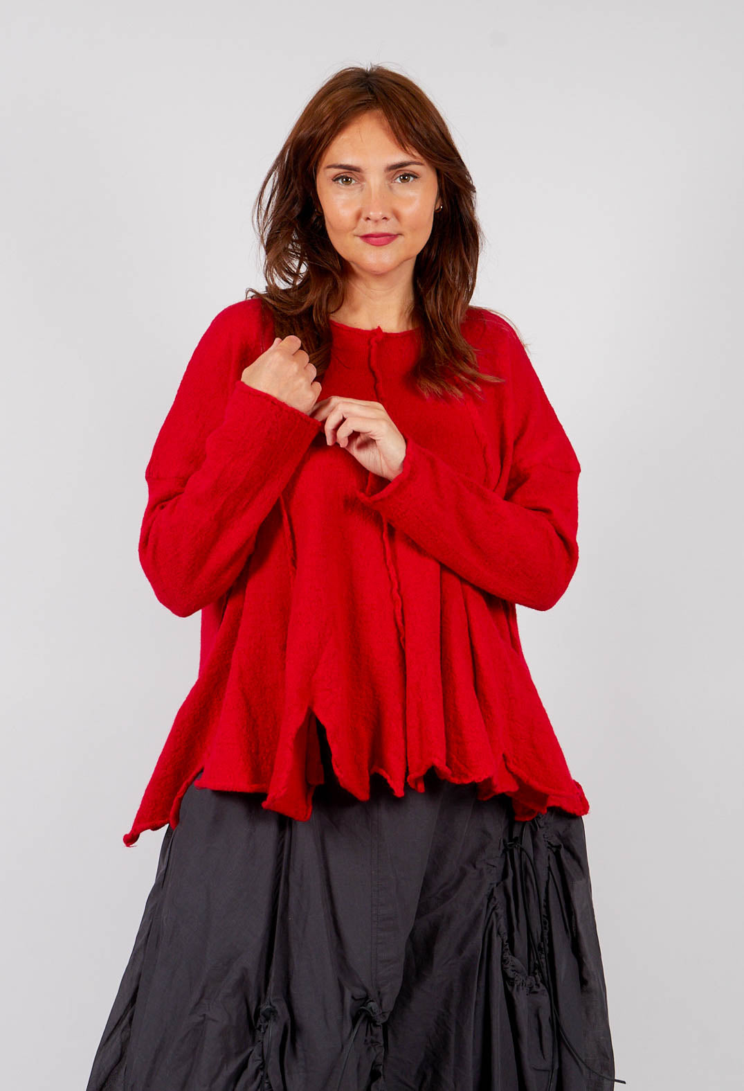 Flared Hem Jumper in Rose - 3890702