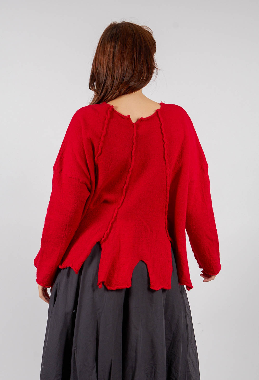 Flared Hem Jumper in Rose - 3890702