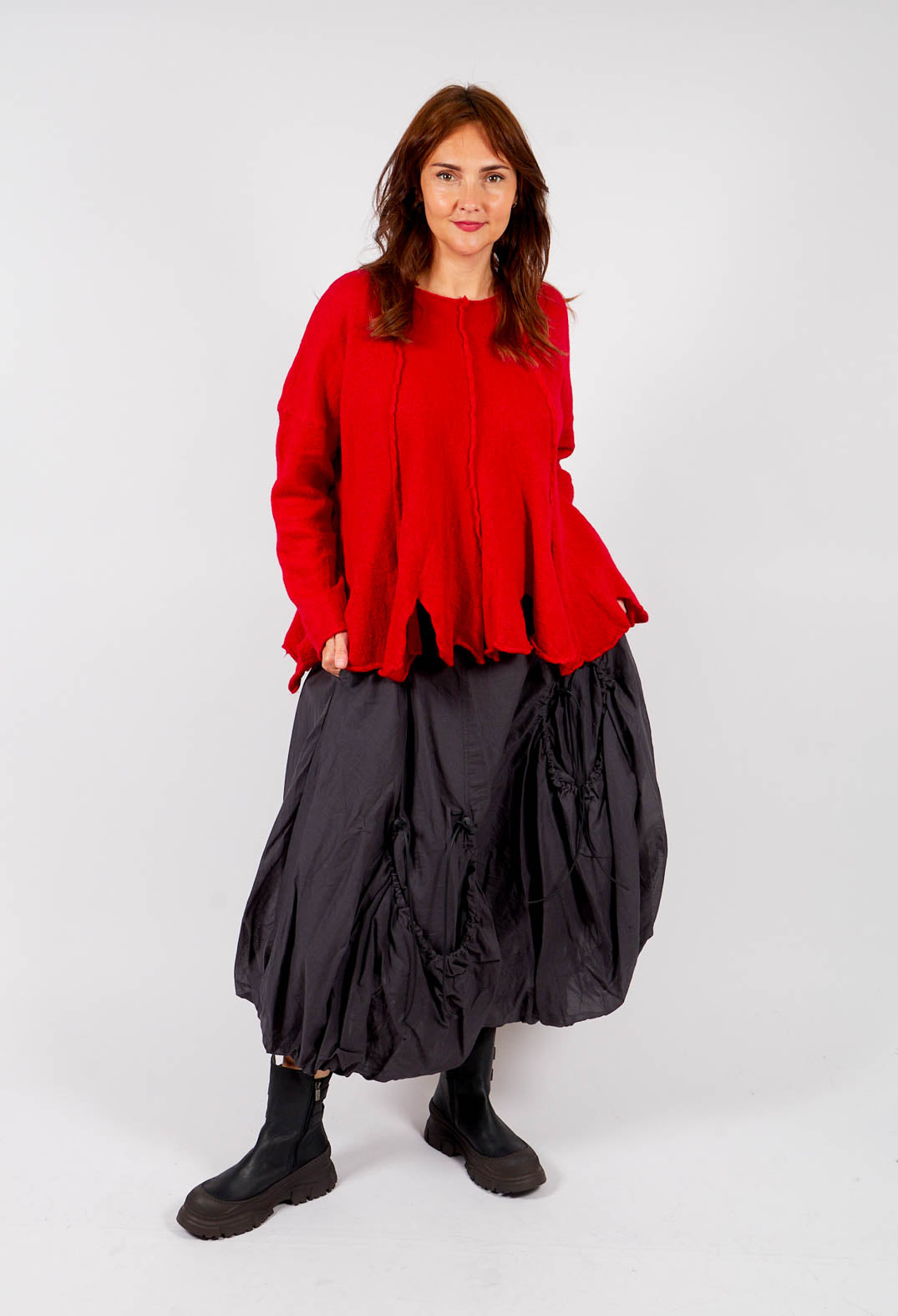 Flared Hem Jumper in Rose - 3890702