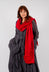 Knitted Scarf with Fabric Embellishment in Rose - 3897710