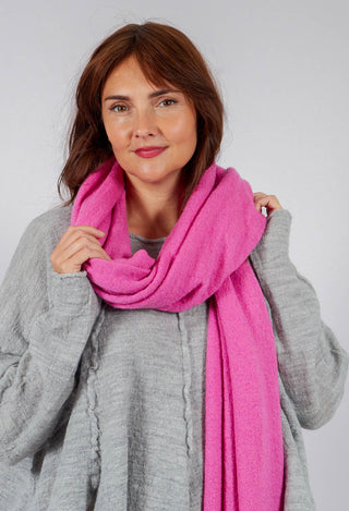 Knitted Scarf with Fabric Embellishment in Lily - 3897710