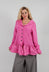 Dual Fabric Cardigan with Exposed Seams in Lily - 3897115