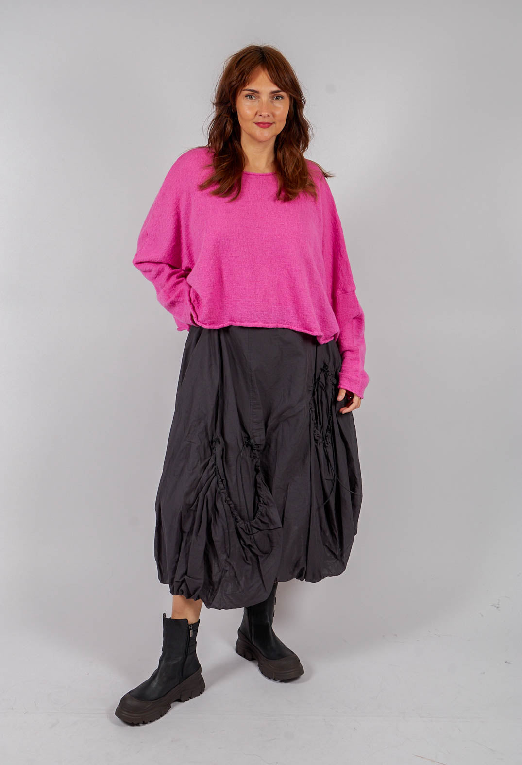 Oversized Cropped Jumper in Lily - 3890718