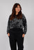Marbled Crop Sweater in Black
