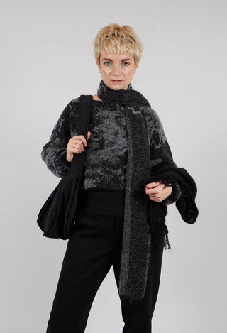 Marbled Crop Sweater in Black