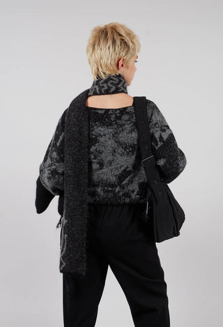 Marbled Crop Sweater in Black