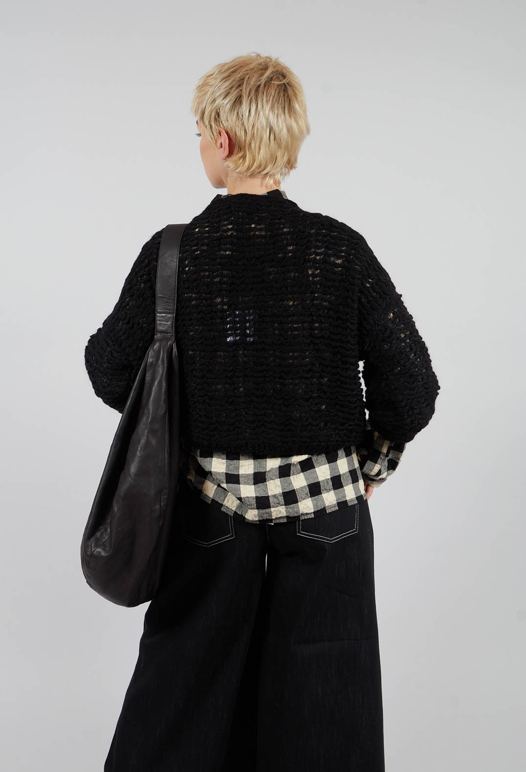 Open Knit Sweater in Black