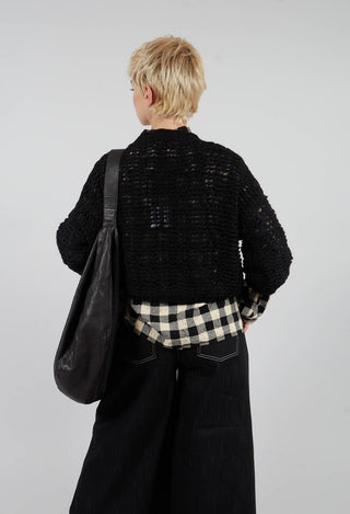 Open Knit Sweater in Black