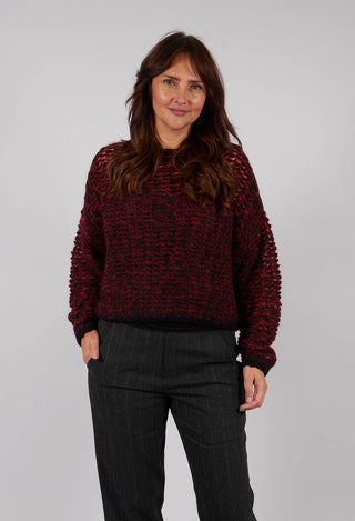 Open Knit Sweater in Scarlett Red