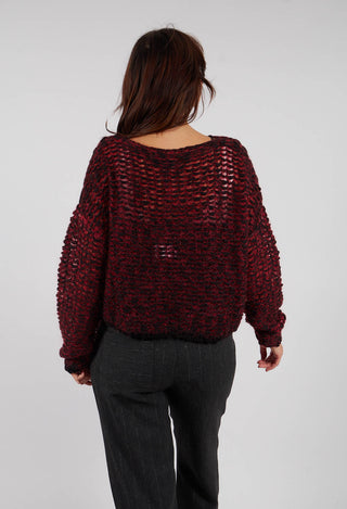 Open Knit Sweater in Scarlett Red