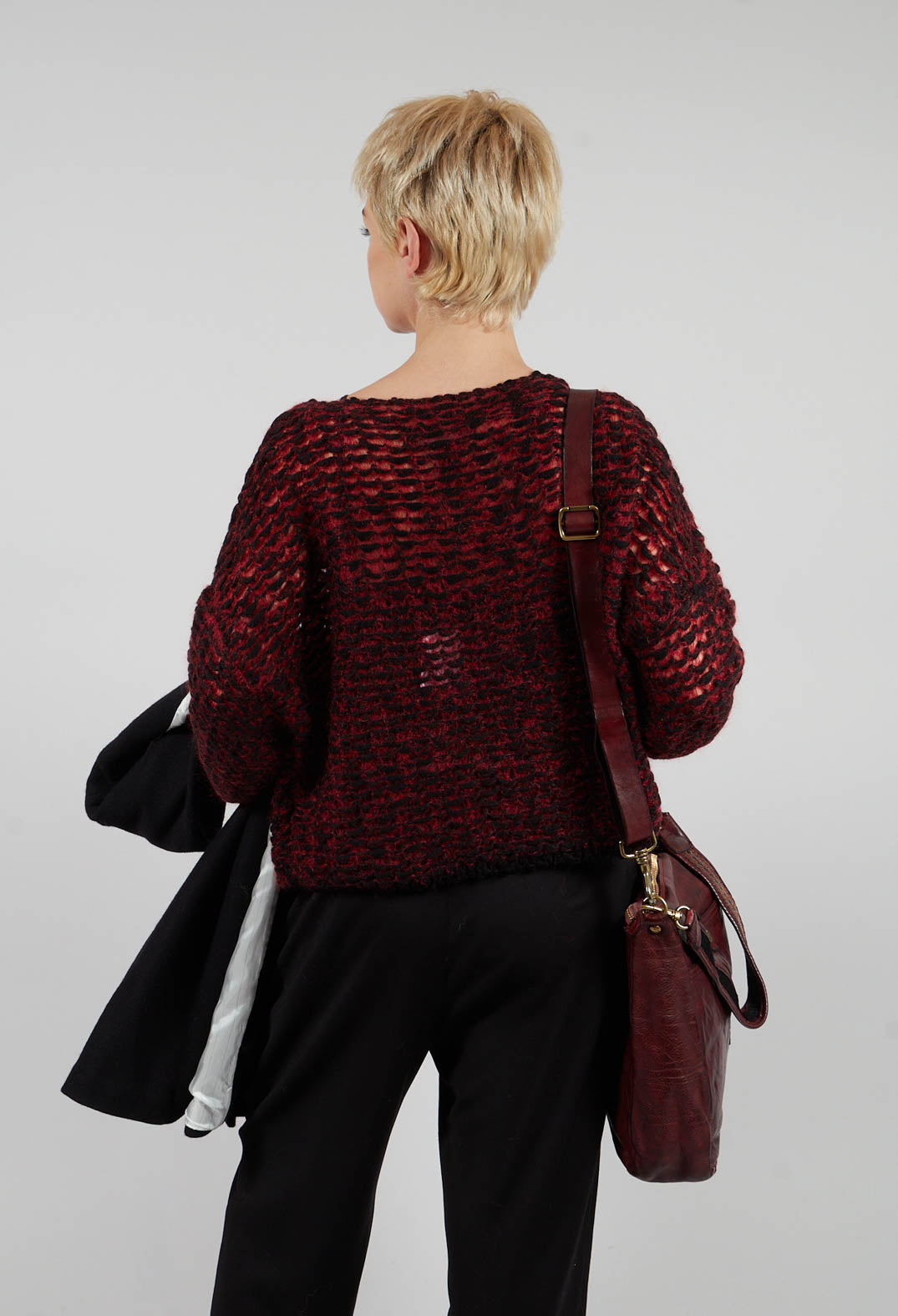 Open Knit Sweater in Scarlett Red
