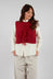 Cropped Sleeveless Cardigan in Scarlett Red