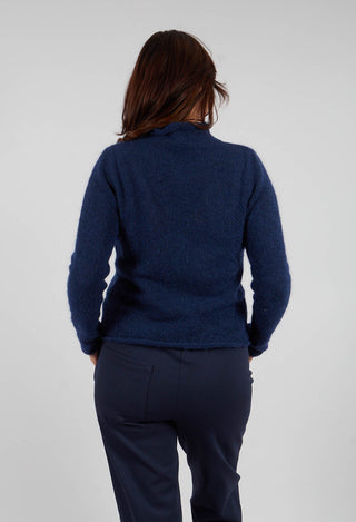 High Neck Sweater in Midnight Blue