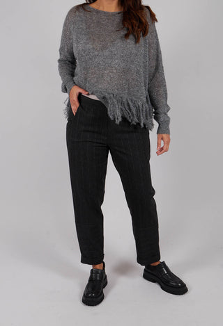 Pinstripe Alex Pants in Dark Grey