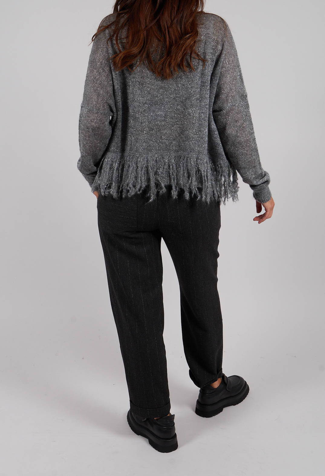 Pinstripe Alex Pants in Dark Grey