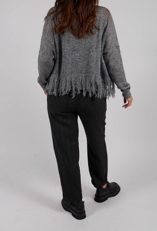 Pinstripe Alex Pants in Dark Grey