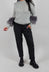 Pinstripe Alex Pants in Dark Grey