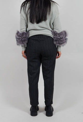 Pinstripe Alex Pants in Dark Grey