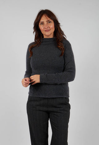 High Neck Sweater in Dark Grey Mel