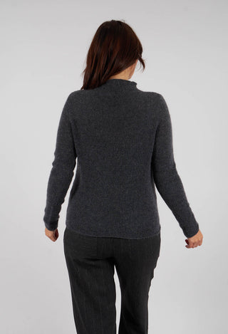 High Neck Sweater in Dark Grey Mel