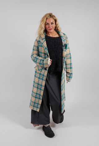 Button Overcoat in Original Blue Check