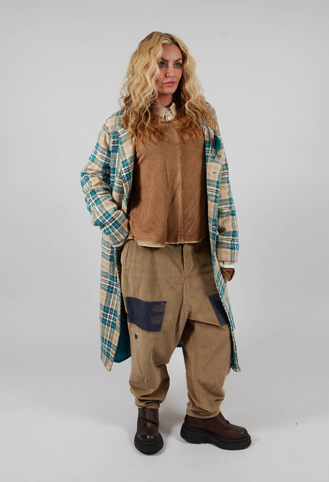 Button Overcoat in Original Blue Check