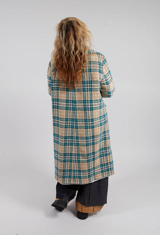 Button Overcoat in Original Blue Check