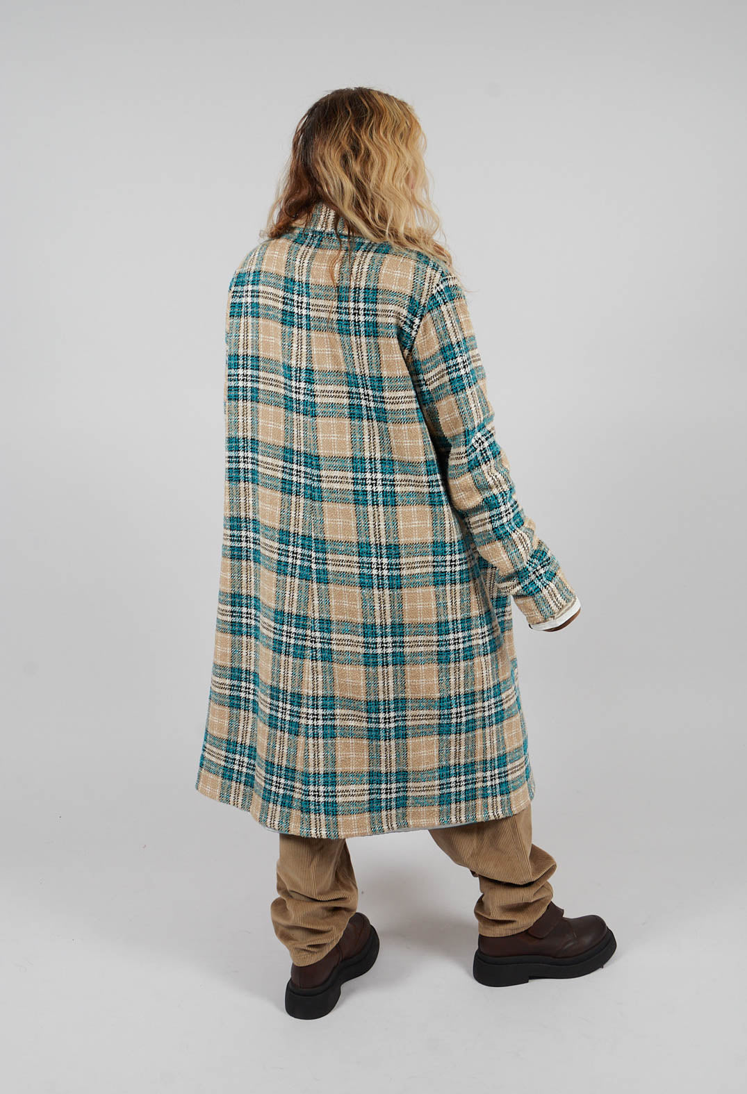 Button Overcoat in Original Blue Check