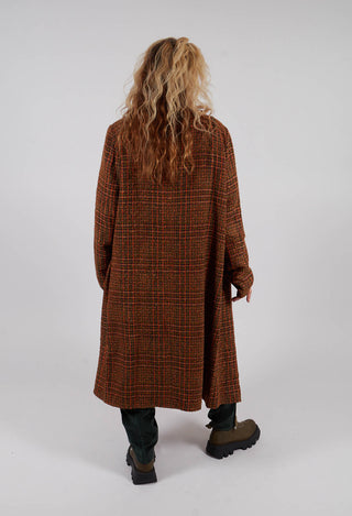Brooch Detail Overcoat in Original Orange