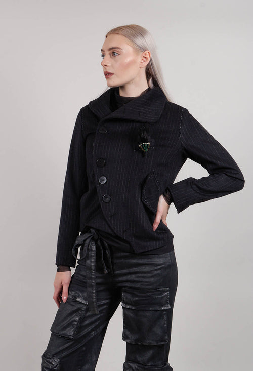 Pinstripe Jacket in Original Black