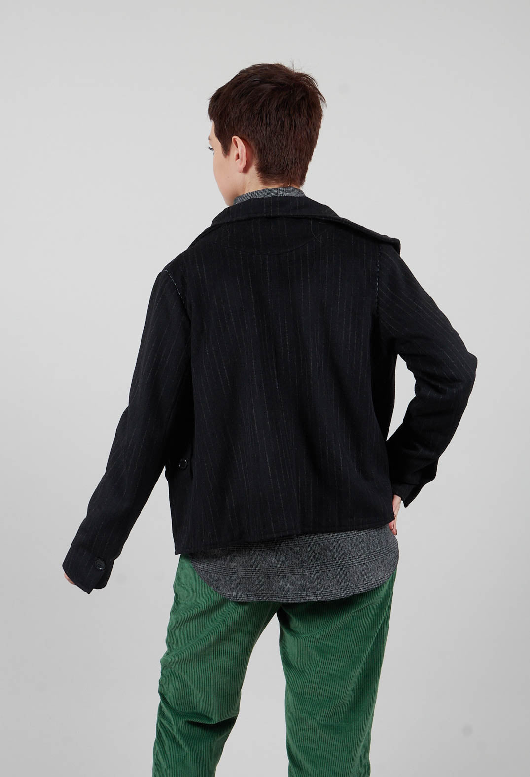 Pinstripe Jacket in Origianl Black