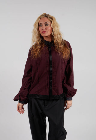 Pleated Front Shirt in Original Purple