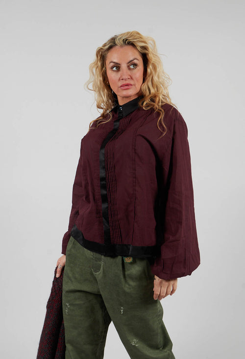 Pleated Front Shirt in Original Purple