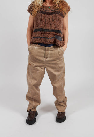 Stitch Detail Pants in Original Brown