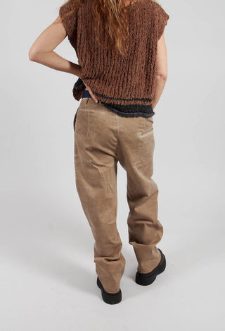 Stitch Detail Pants in Original Brown