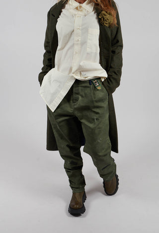 Brooch Detail Pants in Original Green