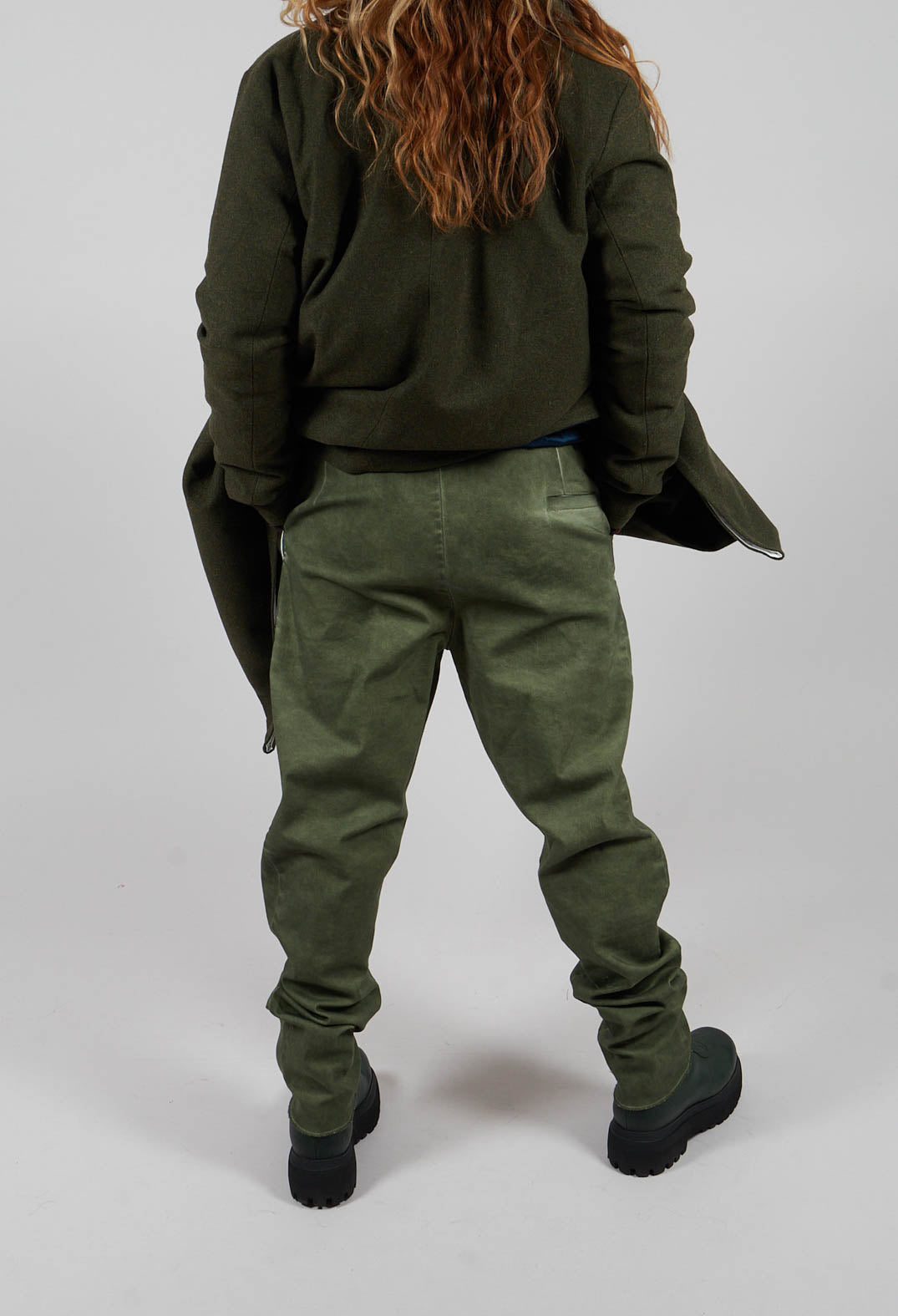 Brooch Detail Pants in Original Green