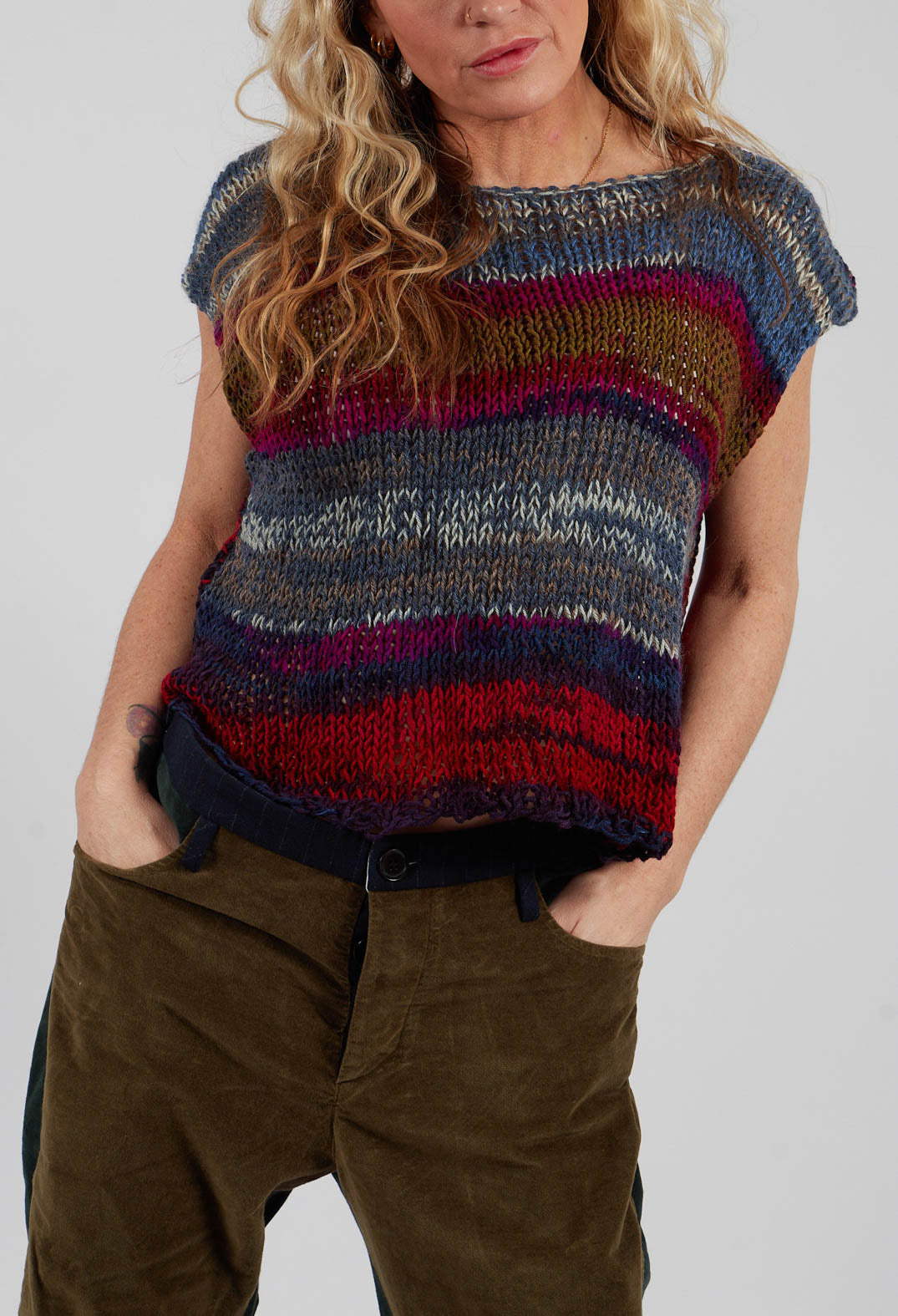 Sleeveless Knit in Original Multicolour