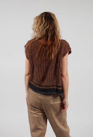 Sleeveless Soft Knit Top in Original Brown