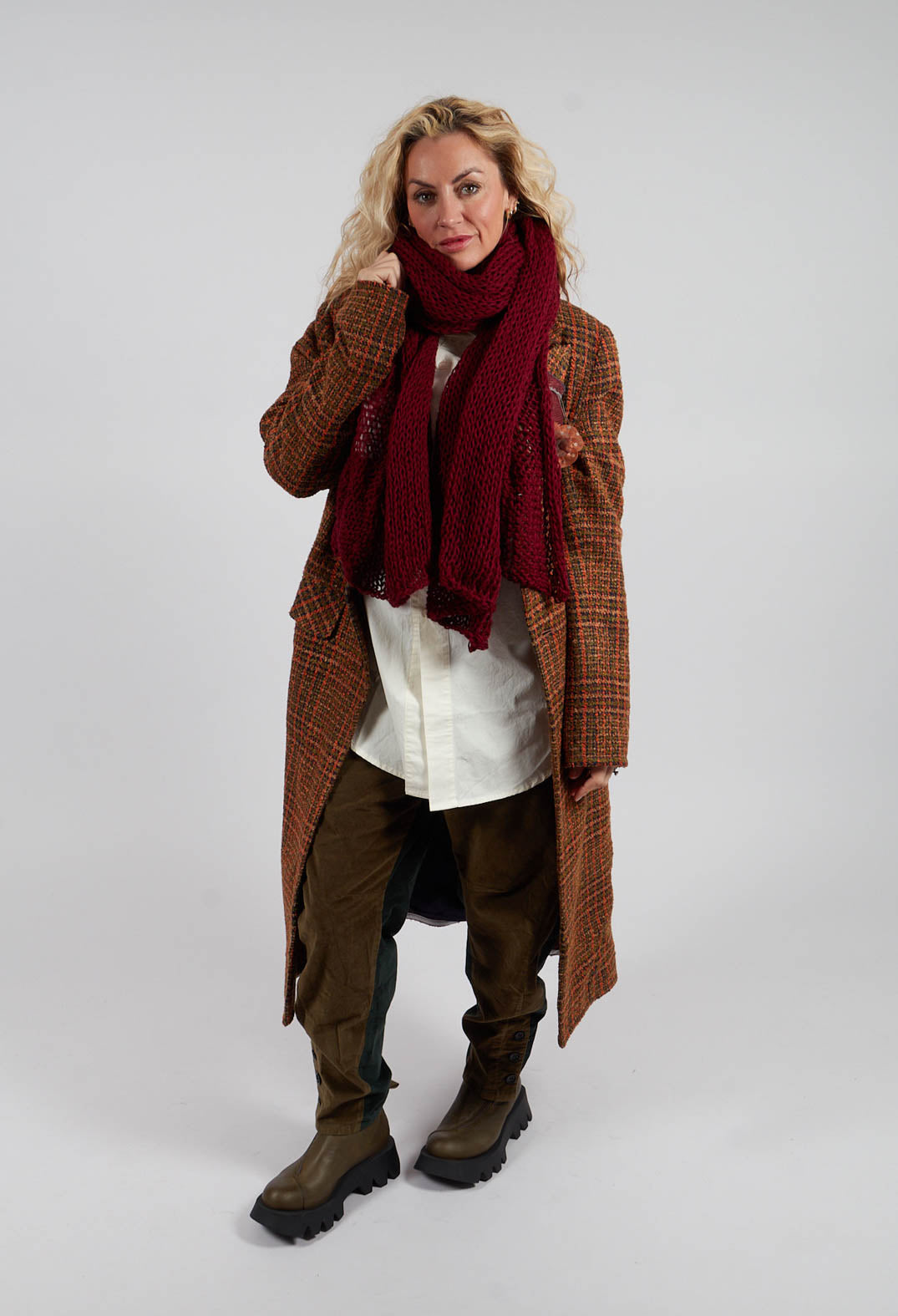 Knitted Scarf in Bordo