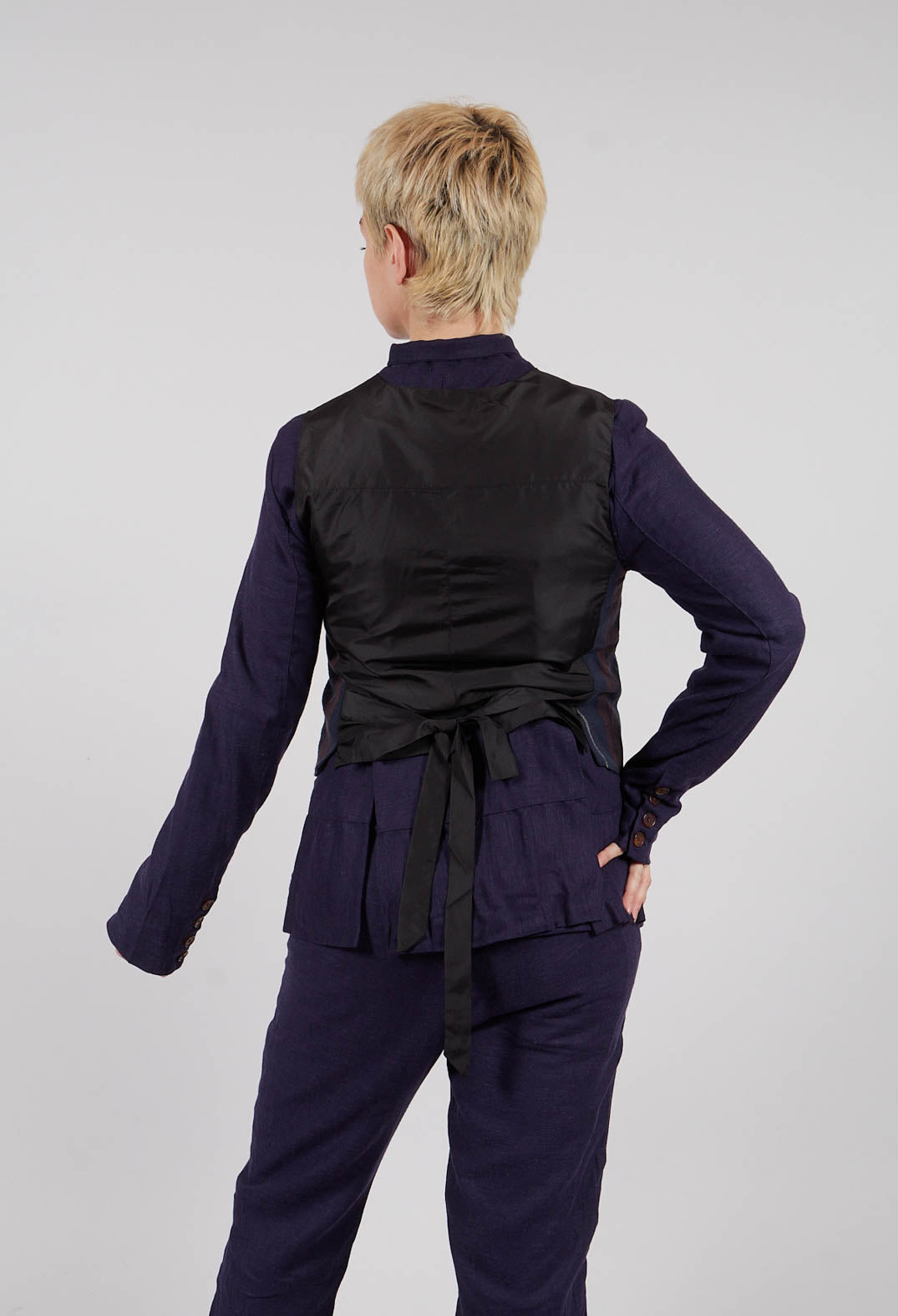 Wool Vest in Red and Blue Striped