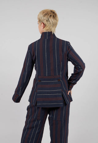 Ieme Wool Jacket in Red and Blue Striped