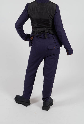 Straight Trousers in Red and Blue Striped