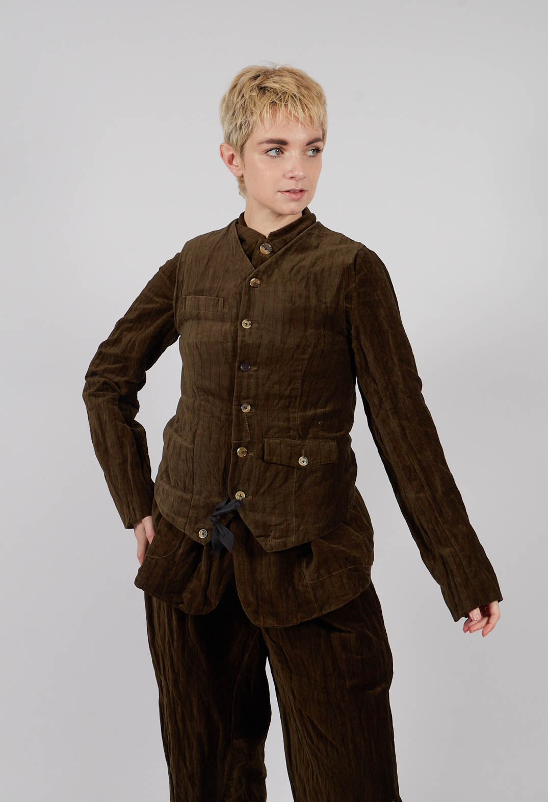 Favorite Waistcoat in Striped Velvet