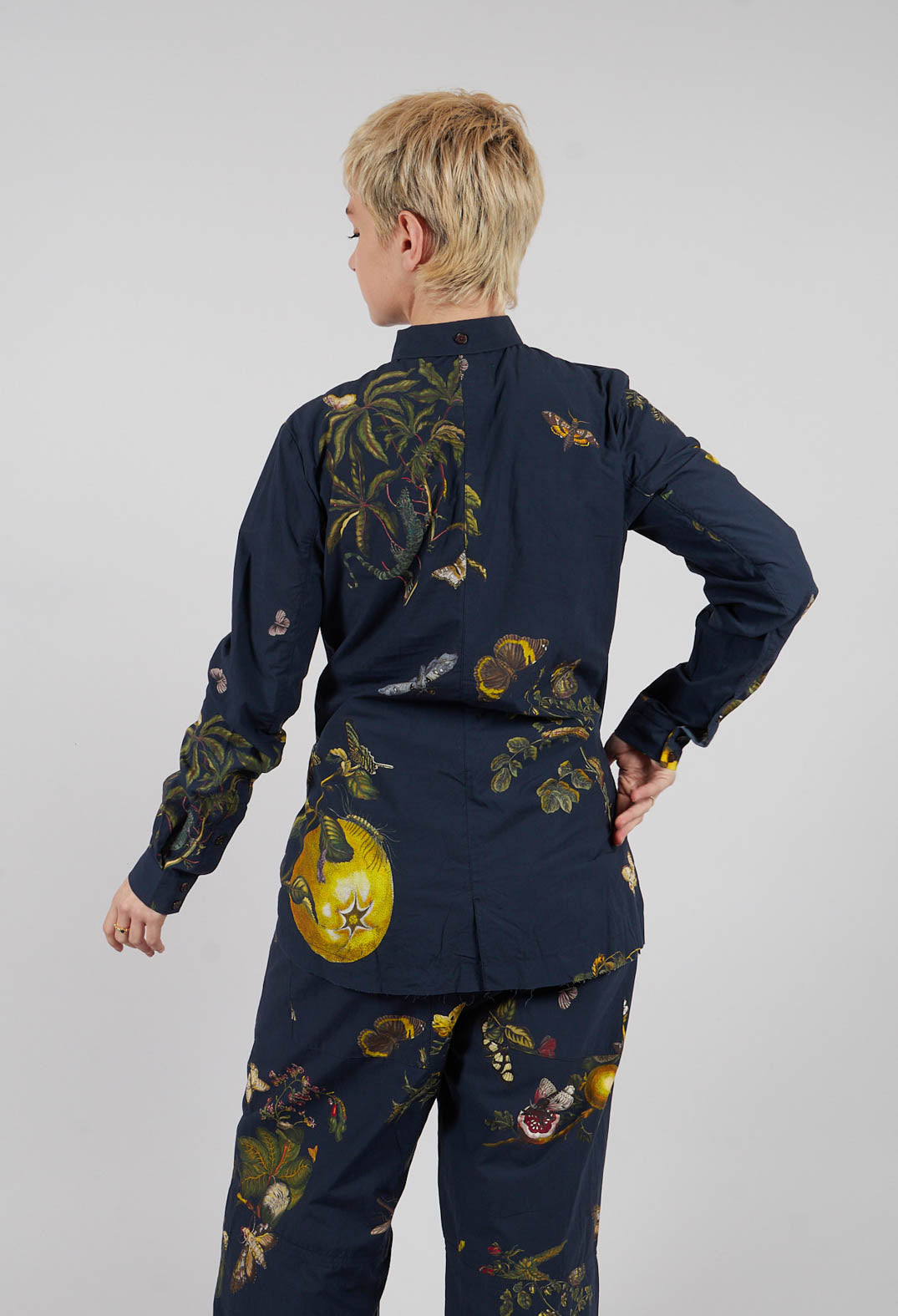 Panel Detail Shirt in Natural Bleu