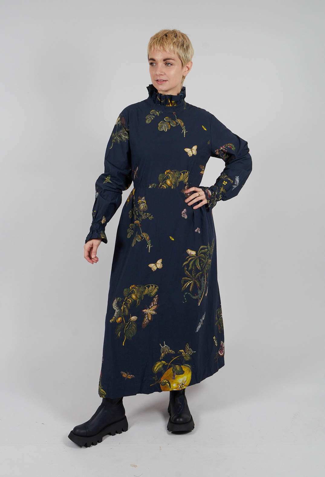 High Neck Dress in Autome Vert