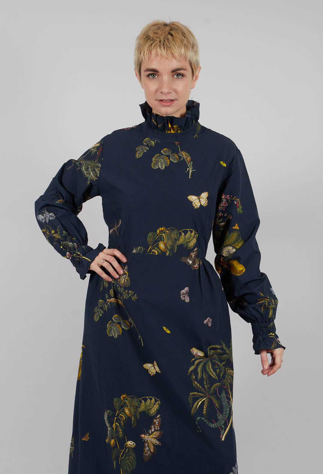 High Neck Dress in Autome Vert